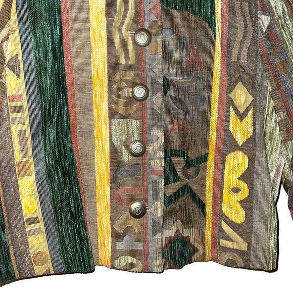 Vintage 80s 90s Sedona clothing company tapestry multi-prints button up jacket - Picture 3 of 11